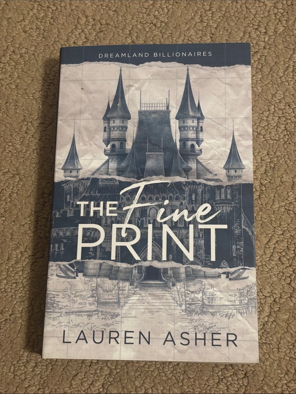 The Fine Print by Lauren Asher - Navy & Cream Paperback